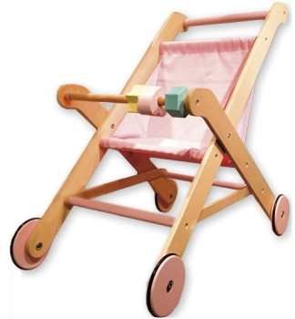 MOOVER Toys - LINE Holz Puppenbuggy (pink) / Dolls Stroller Pink