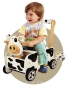 Preview: Schiebewagen Kuh schwarz-weiß aus Holz | Lauflernwagen - Lauflernhilfe I`m Toy