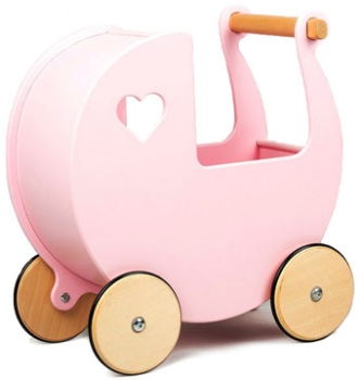 MOOVER Toys - Dänischer Designer Holz-Puppenwagen (rosa) / dolls pram light pink