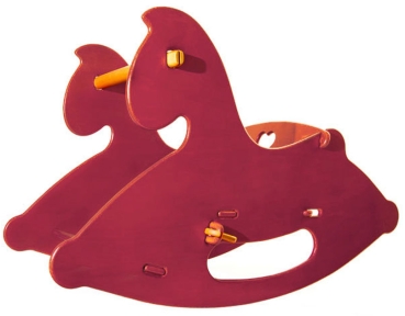 MOOVER Toys - Schaukelpferd aus Holz (rot solid) / rocking horse solid red