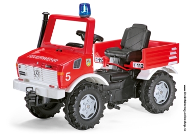 rollyFire Unimog | Tretauto Feuerwehr-Unimog mit Schaltung & Bremse