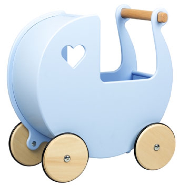 MOOVER Toys - Dänischer Designer Holz-Puppenwagen (hellblau) / dolls pram light blue